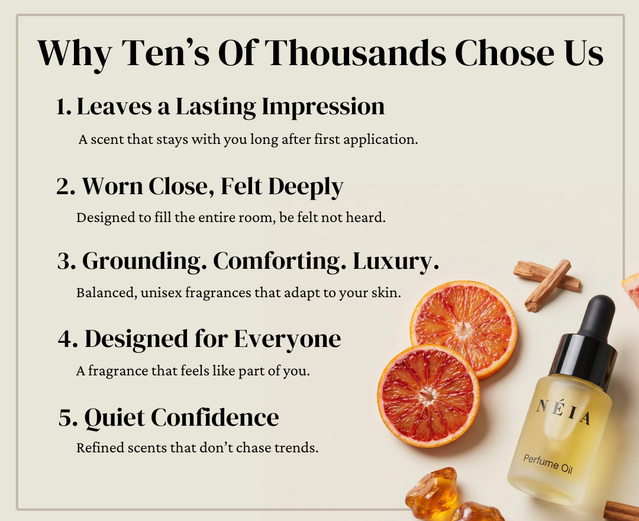 A breakdown of why our customers love us, detailing the benefits of NEIA