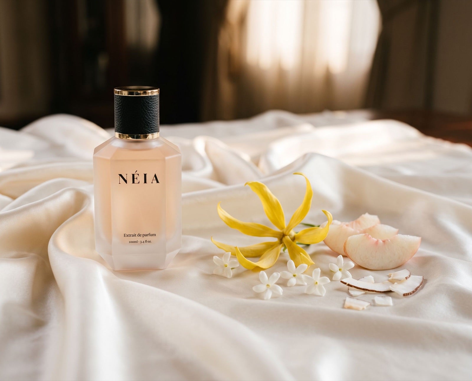 Silk Musk 100ml on white silk with ylang ylang and jasmine